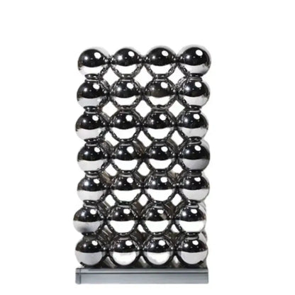 Modern chrome geometric crystal ball glass vase living room decor