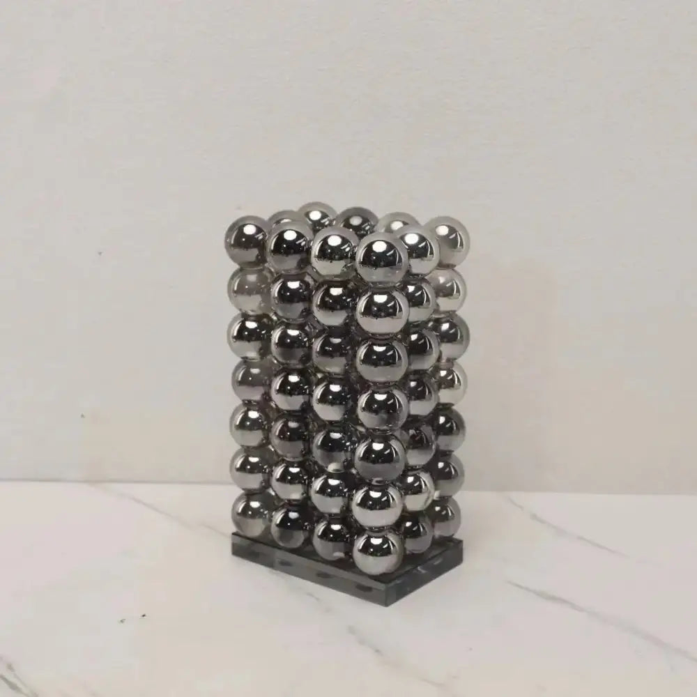 Modern chrome geometric crystal ball glass vase living room decor