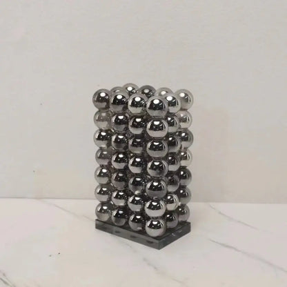 Modern chrome geometric crystal ball glass vase living room decor