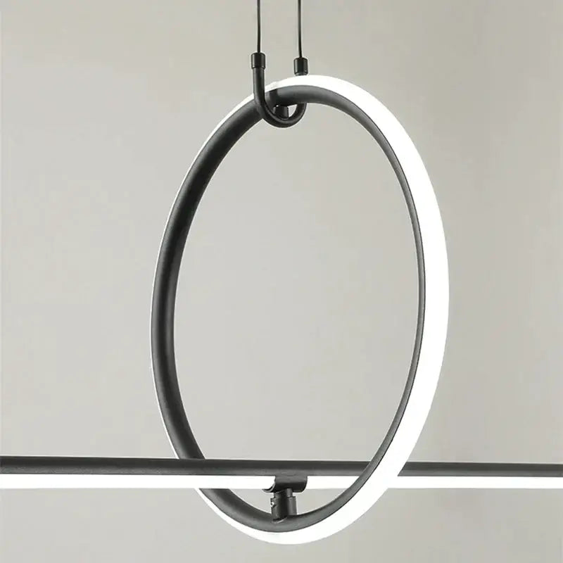 Modern chrome geometric led pendant light for dining room