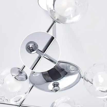Modern chrome glass ball led chandelier – dining room pendant light