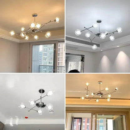 Modern chrome glass ball led chandelier – dining room pendant light