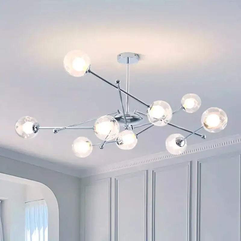 Modern chrome glass ball led chandelier – dining room pendant light