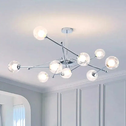 Modern chrome glass ball led chandelier – dining room pendant light