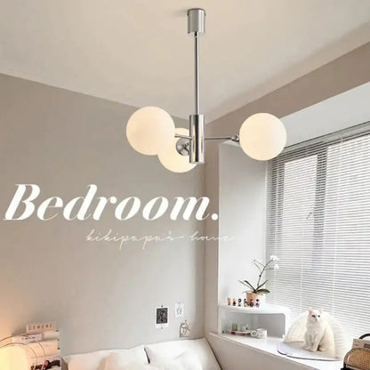 Modern chrome glass ball led chandelier for living room lighting