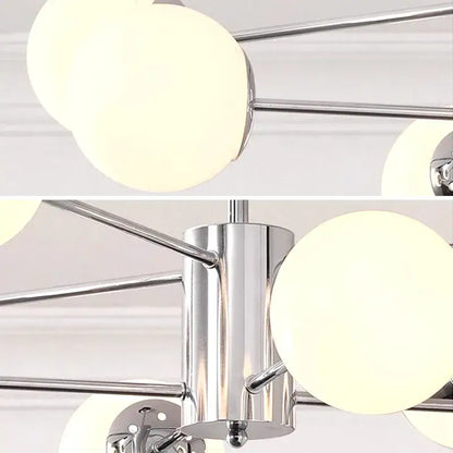 Modern chrome glass ball led chandelier living room light