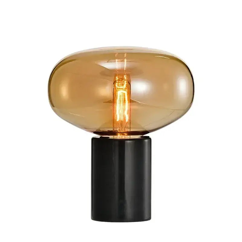 Modern chrome glass ball marble desk lamp bedroom light