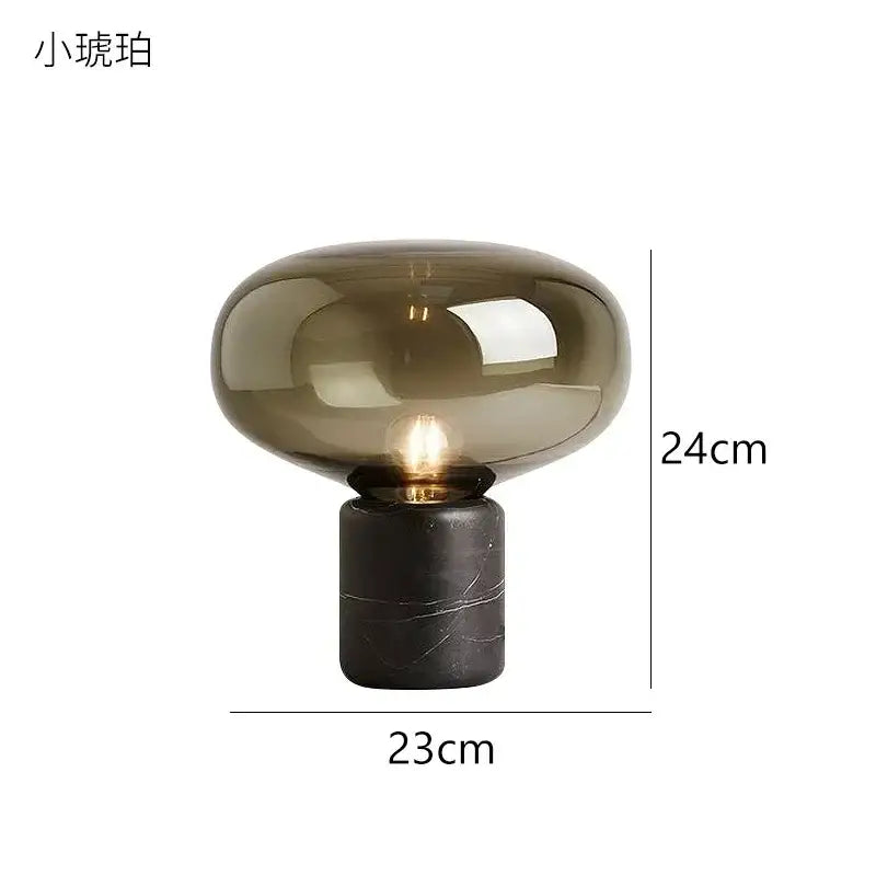Modern chrome glass ball marble desk lamp bedroom light