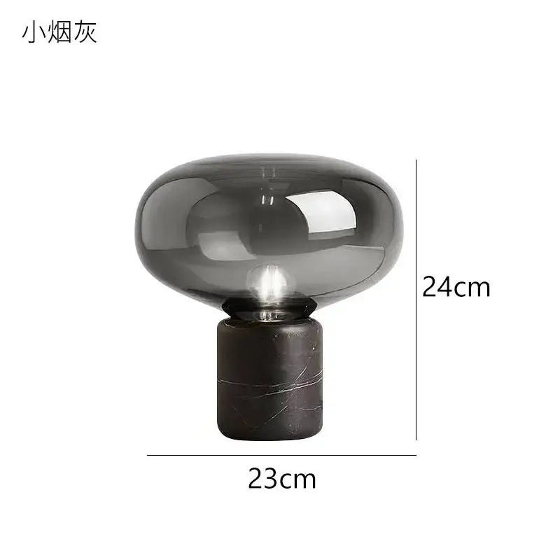 Modern chrome glass ball marble desk lamp bedroom light