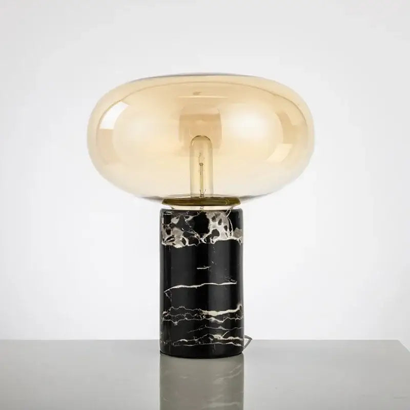 Modern chrome glass ball marble desk lamp bedroom light