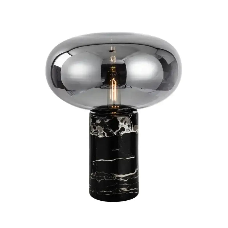 Modern chrome glass ball marble desk lamp bedroom light
