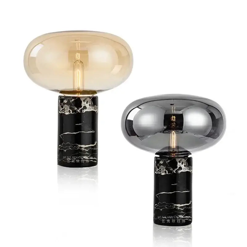 Modern chrome glass ball marble desk lamp bedroom light