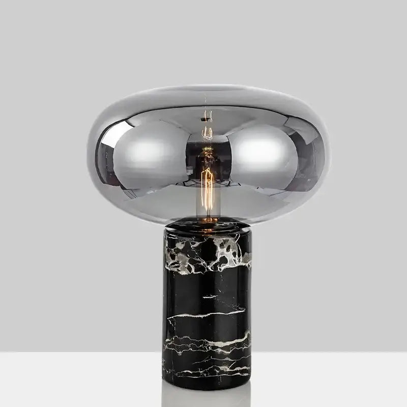 Modern chrome glass ball marble desk lamp bedroom light