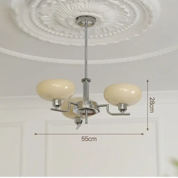 Modern chrome glass ball pendant chandelier for bedroom