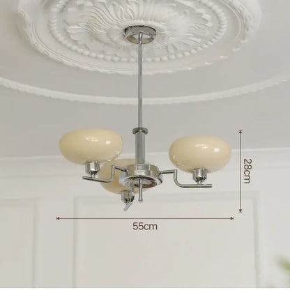 Modern chrome glass ball pendant chandelier for bedroom