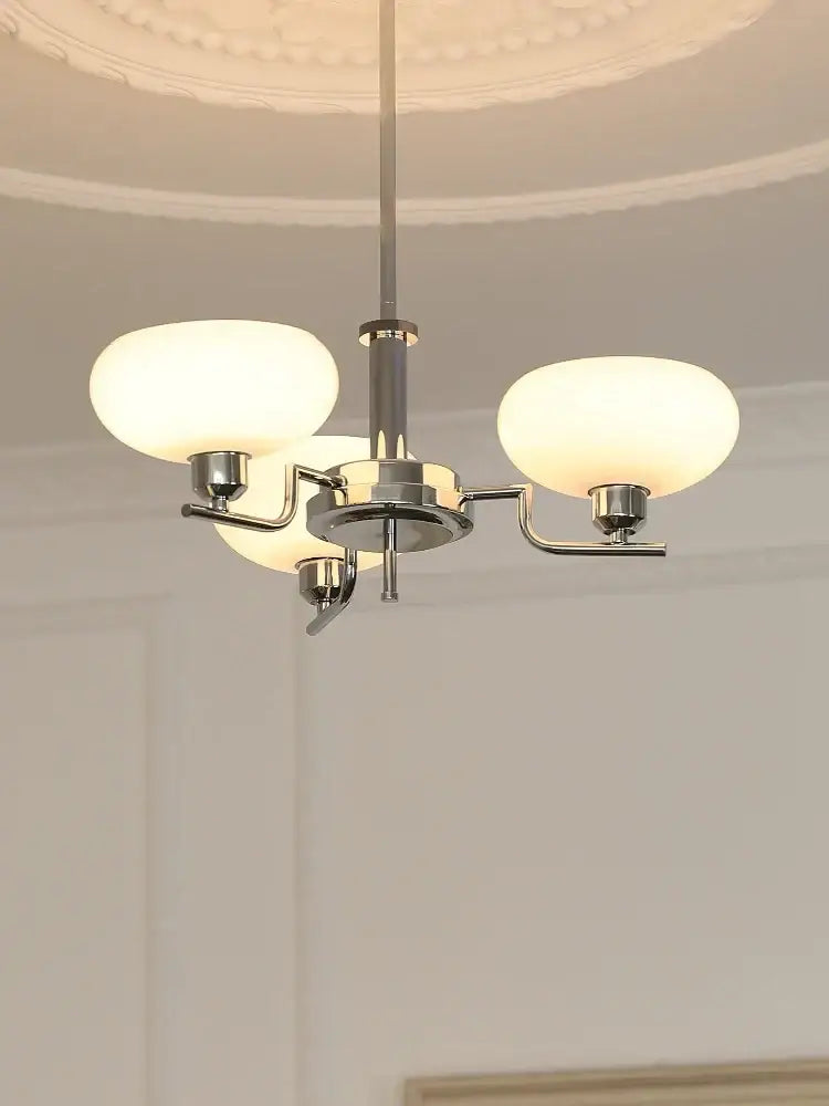 Modern chrome glass ball pendant chandelier for bedroom