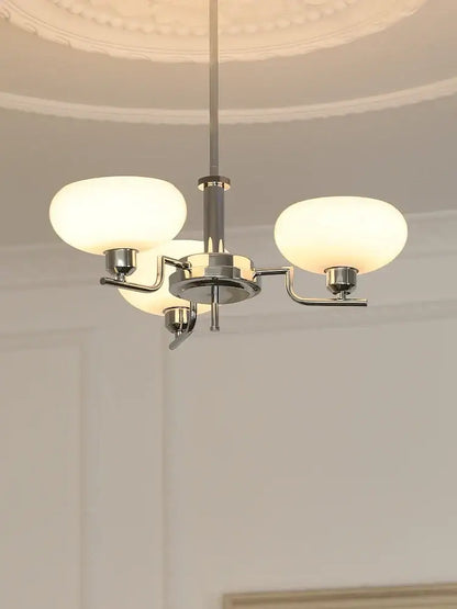 Modern chrome glass ball pendant chandelier for bedroom