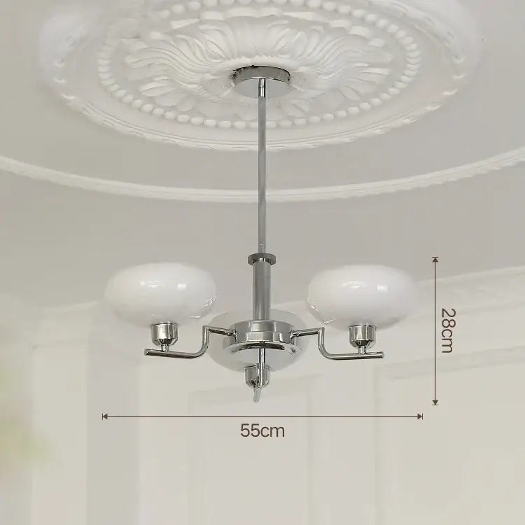 Modern chrome glass ball pendant chandelier for bedroom