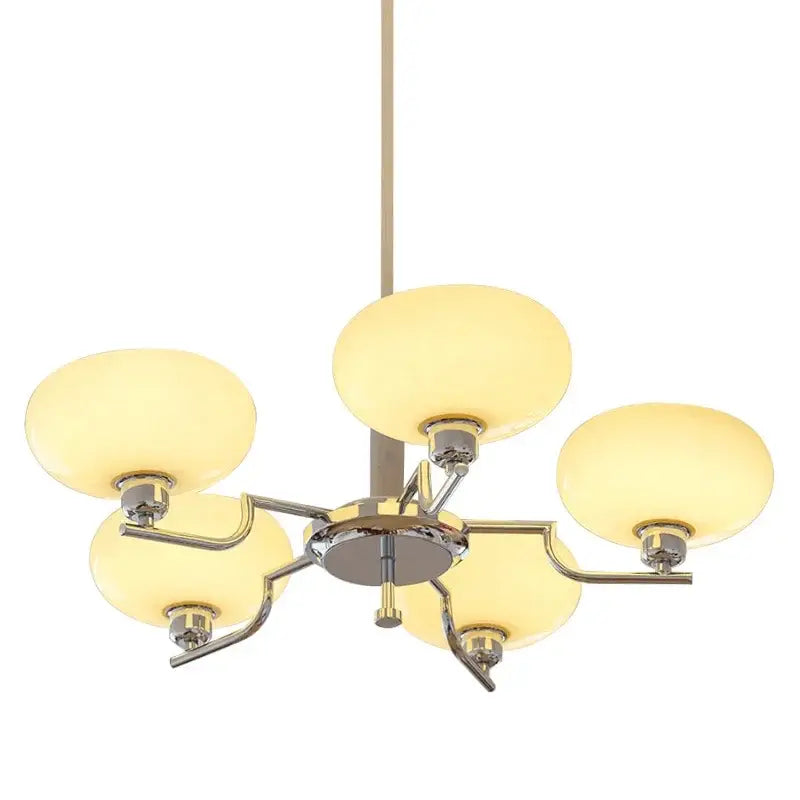 Modern chrome glass ball pendant chandelier for bedroom