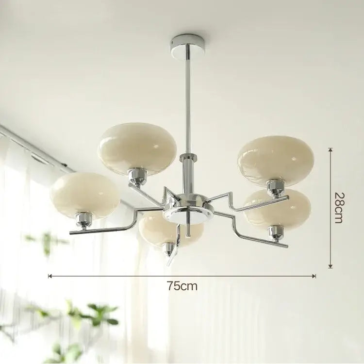 Modern chrome glass ball pendant chandelier for bedroom