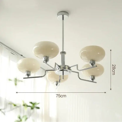 Modern chrome glass ball pendant chandelier for bedroom