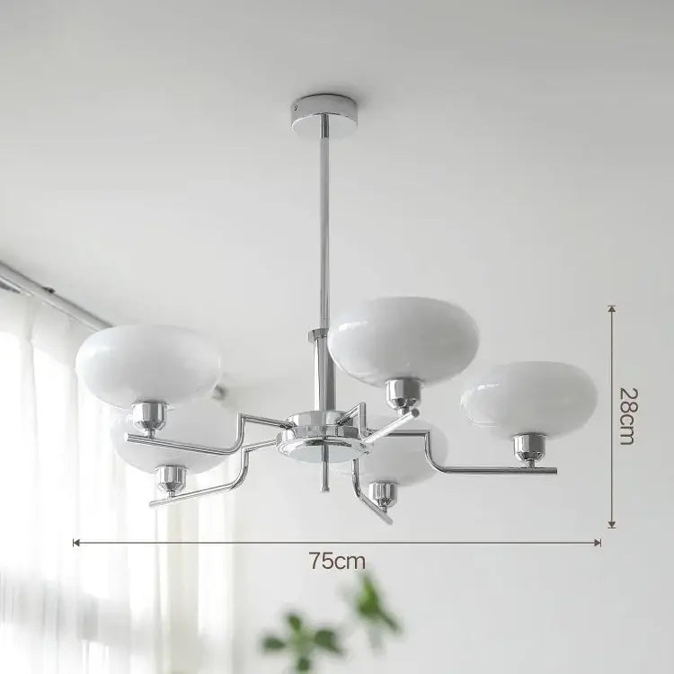 Modern chrome glass ball pendant chandelier for bedroom