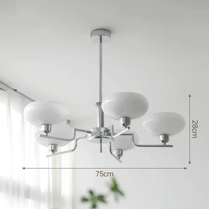 Modern chrome glass ball pendant chandelier for bedroom