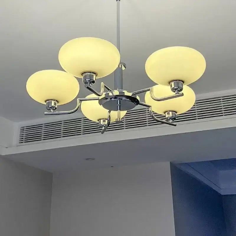 Modern chrome glass ball pendant chandelier for bedroom