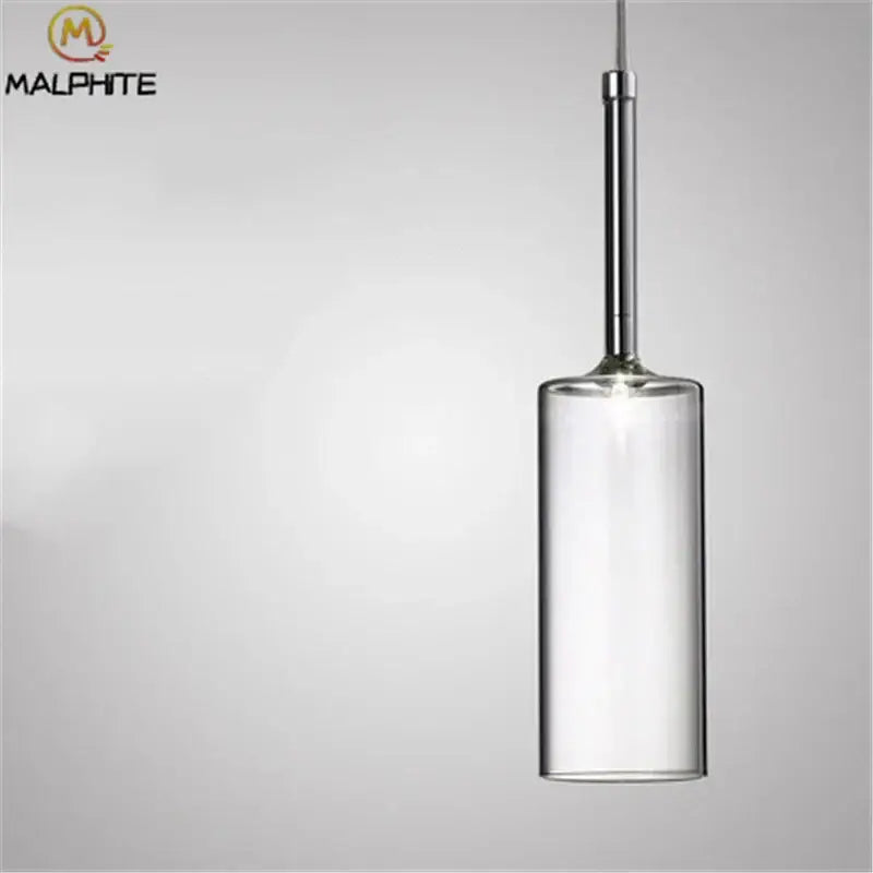 Modern chrome glass bottle pendant light for dining room