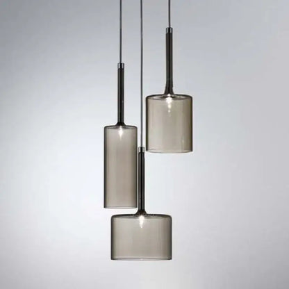 Modern chrome glass bottle pendant light for dining room