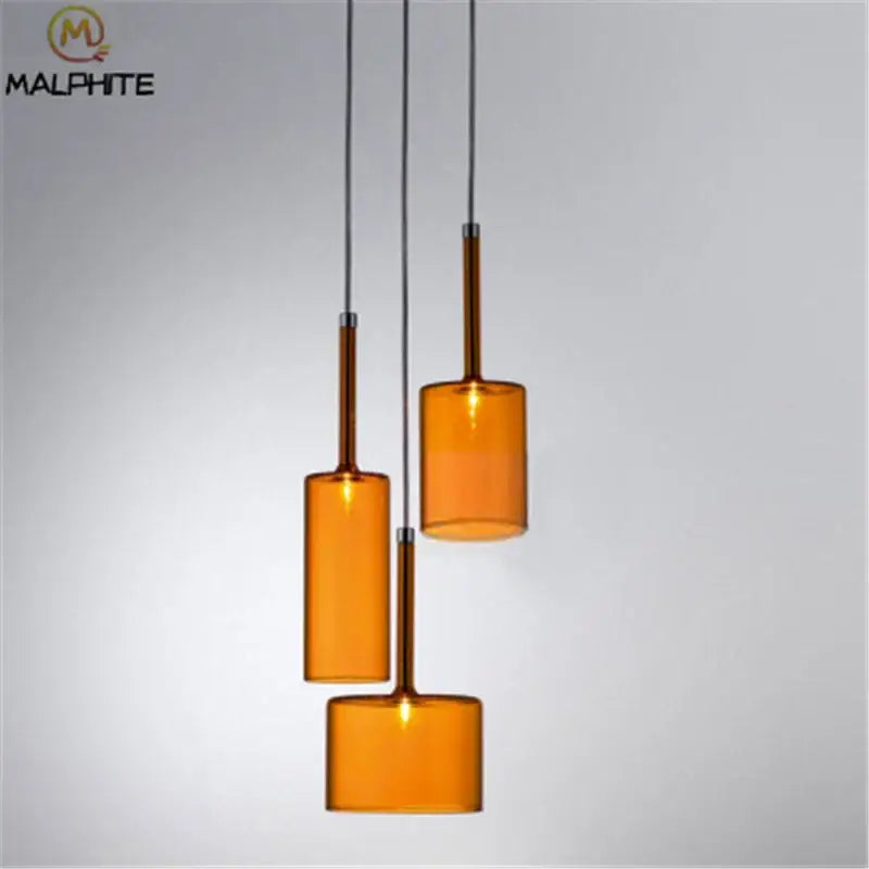 Modern chrome glass bottle pendant light for dining room
