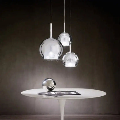 Modern chrome glass bubble pendant lights dining room chandelier