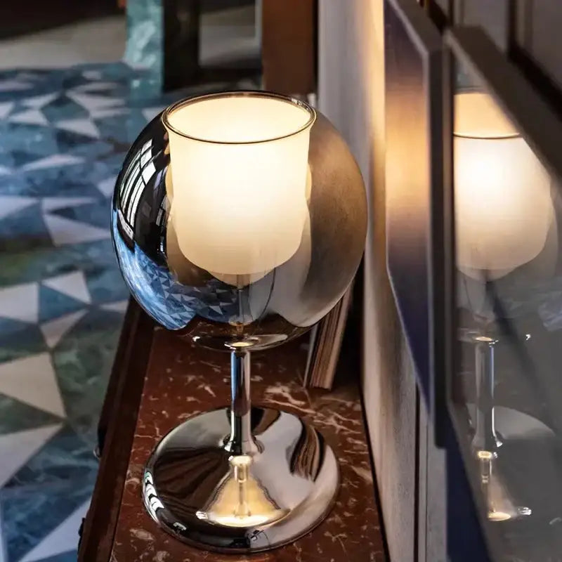 Modern chrome glass gold table lamp for living room luxury glow
