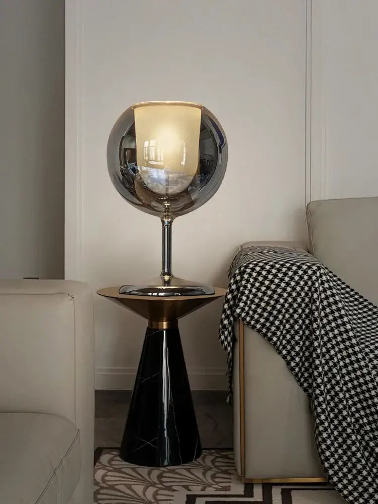 Modern chrome glass gold table lamp for living room luxury glow