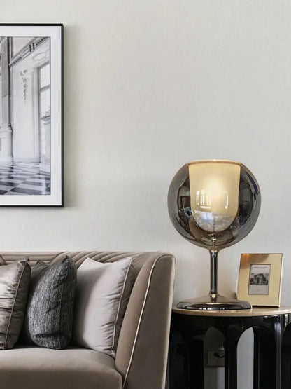 Modern chrome glass gold table lamp for living room luxury glow