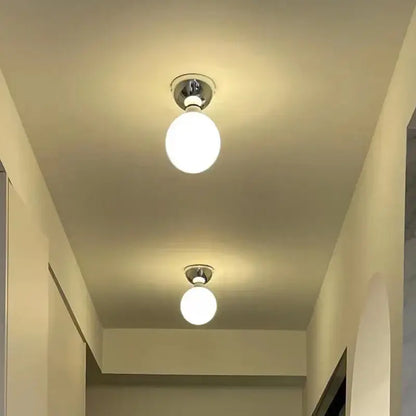 Modern chrome glass iron led ceiling light bedroom globe fixture