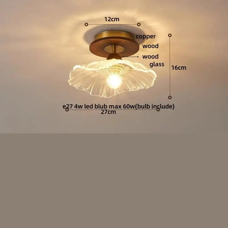 Modern chrome glass led ceiling light bedroom frosted ribbed lamp