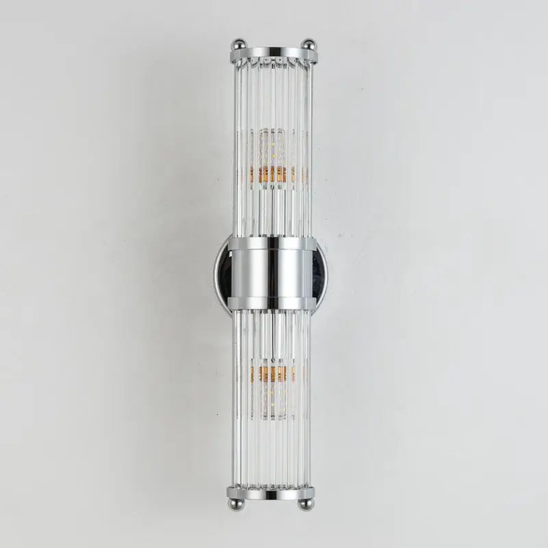 Modern chrome glass rod wall sconce – bathroom vanity lights