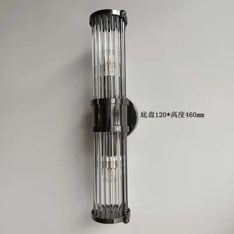 Modern chrome glass rod wall sconce – bathroom vanity lights