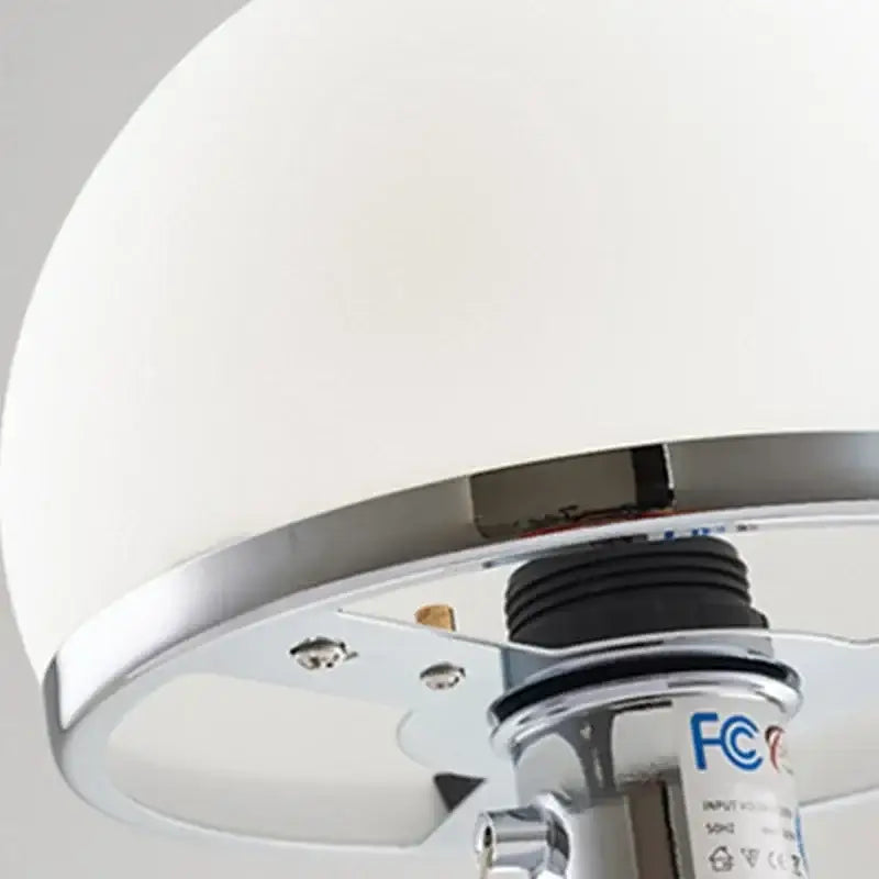 Modern chrome glass table lamp bedroom frosted dome light