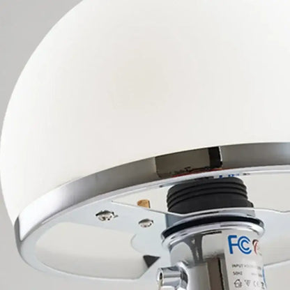 Modern chrome glass table lamp bedroom frosted dome light