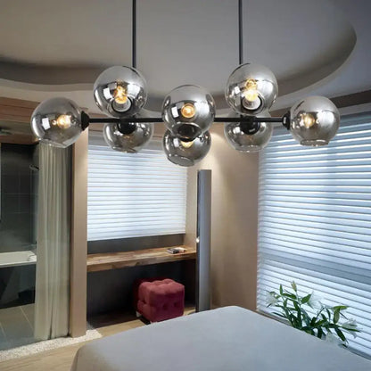 Modern chrome globe island lighting – kitchen hanging lamp