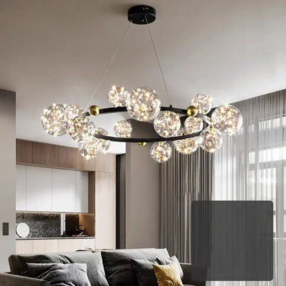Modern chrome & gold crystal chandelier living room light