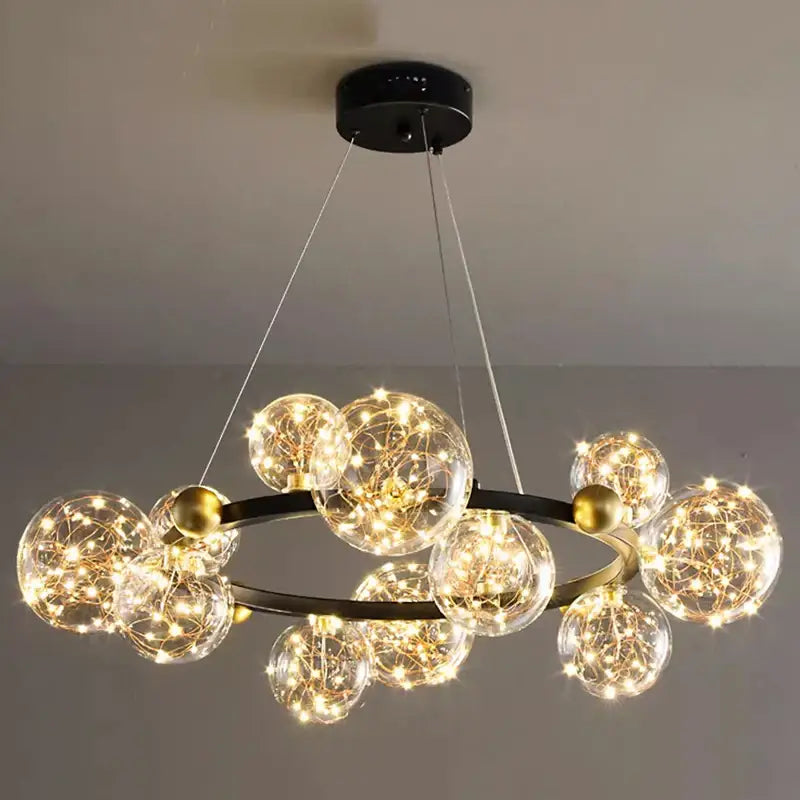 Modern chrome & gold crystal chandelier living room light