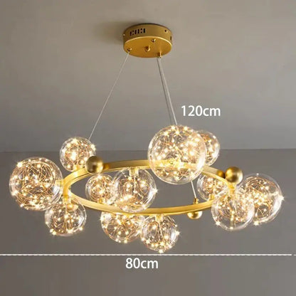 Modern chrome & gold crystal chandelier living room light