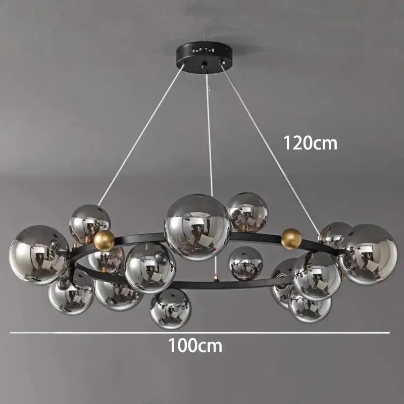 Modern chrome & gold crystal chandelier living room light