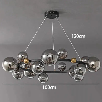 Modern chrome & gold crystal chandelier living room light
