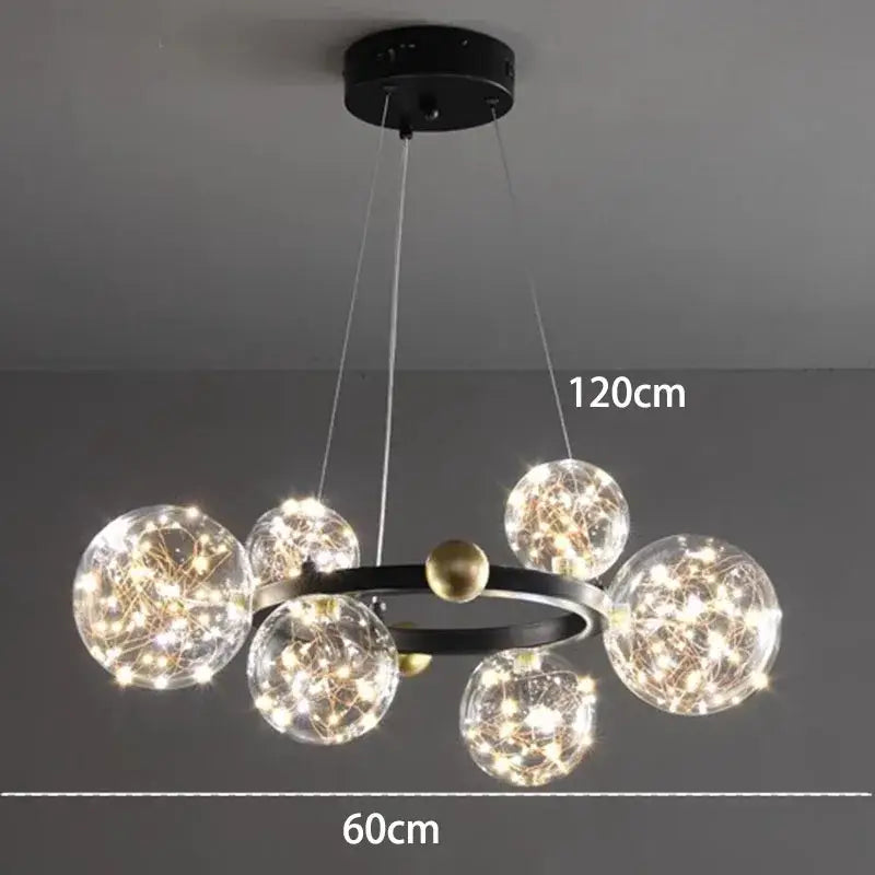 Modern chrome & gold crystal chandelier living room light
