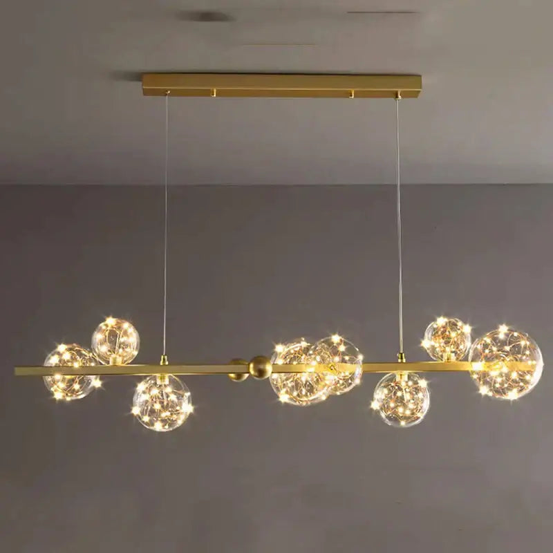 Modern chrome & gold crystal chandelier living room light
