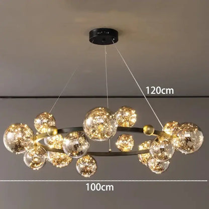 Modern chrome & gold crystal chandelier living room light